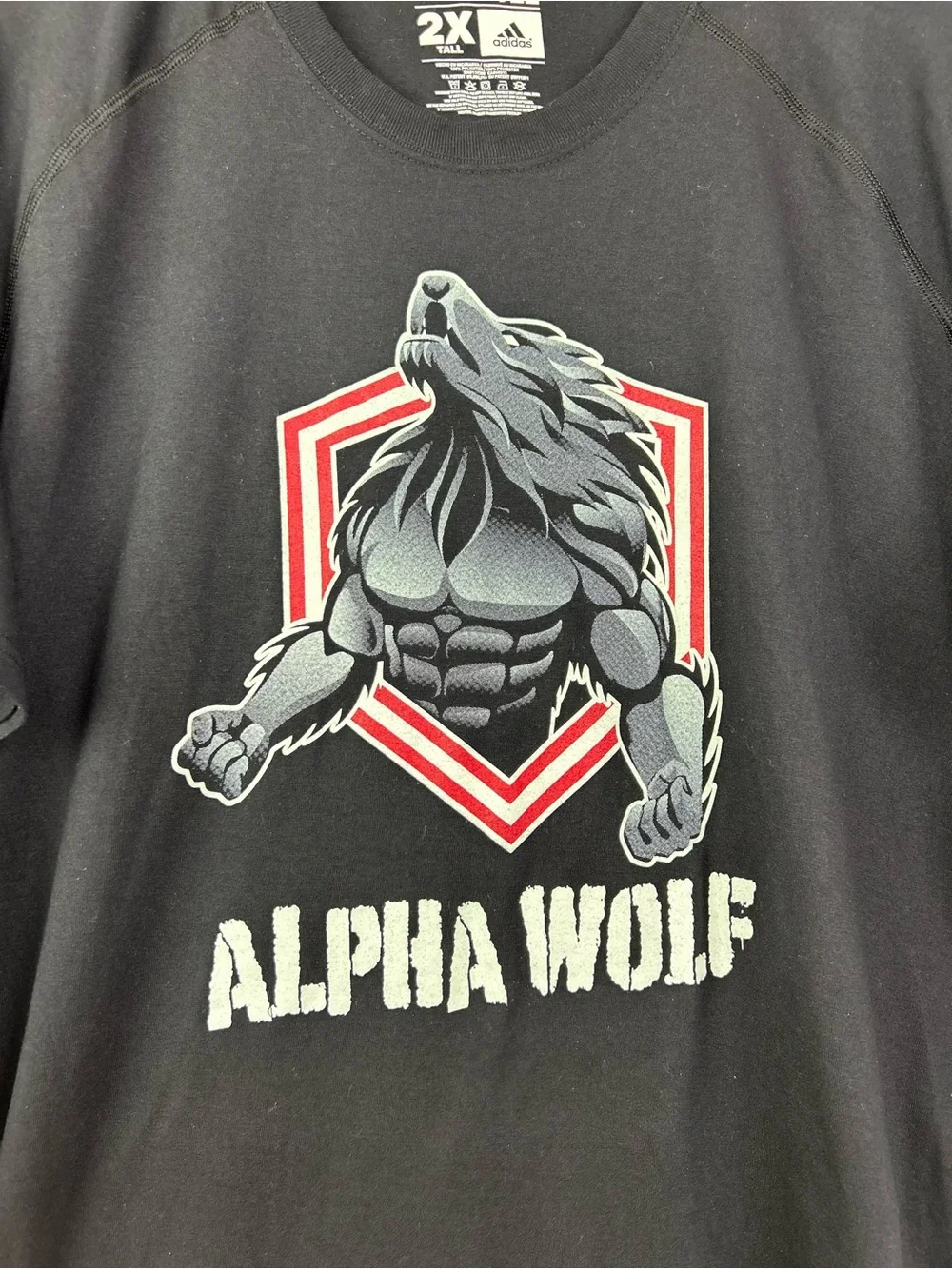 adidas men’s 2XTALL  Alpha Wolf Graphic ultimate tee shirt short sleeve climate
